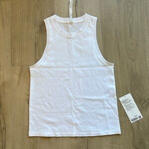 Lululemon classic-fit cotton jersey tank, size 4, white